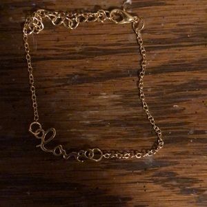 Gold tone bracelet/anklet word love